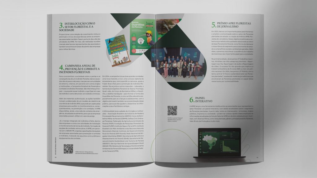 Páginas internas com listas do Estudo Setorial Apre - Thapcom